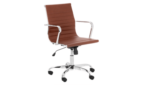 brown leather office chair