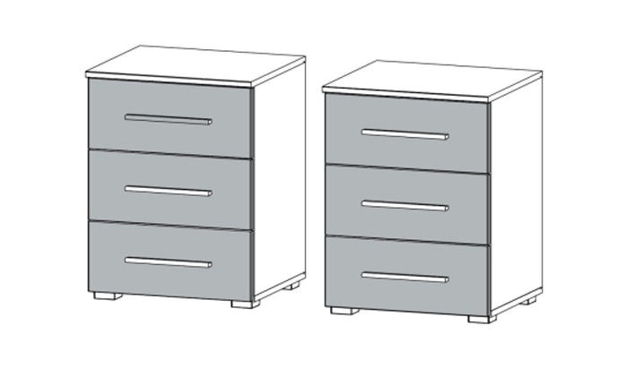 Pair of 3 Drawer Bedside Chests