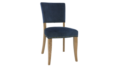 Upholstered Chair Dark Blue Velvet