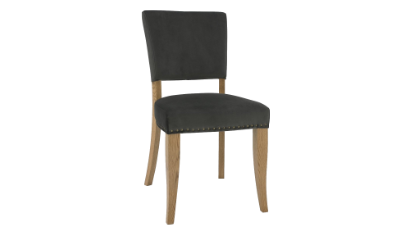 Upholstered Chair Gun Metal Velvet