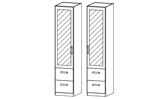 1 Door Mirrored Combi (LHF OR RHF)